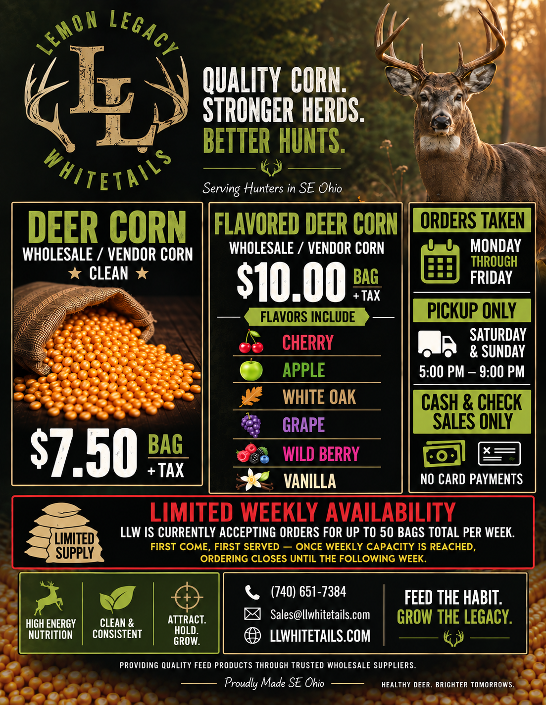 Lemon Legacy Whitetails Deer Corn Flyer